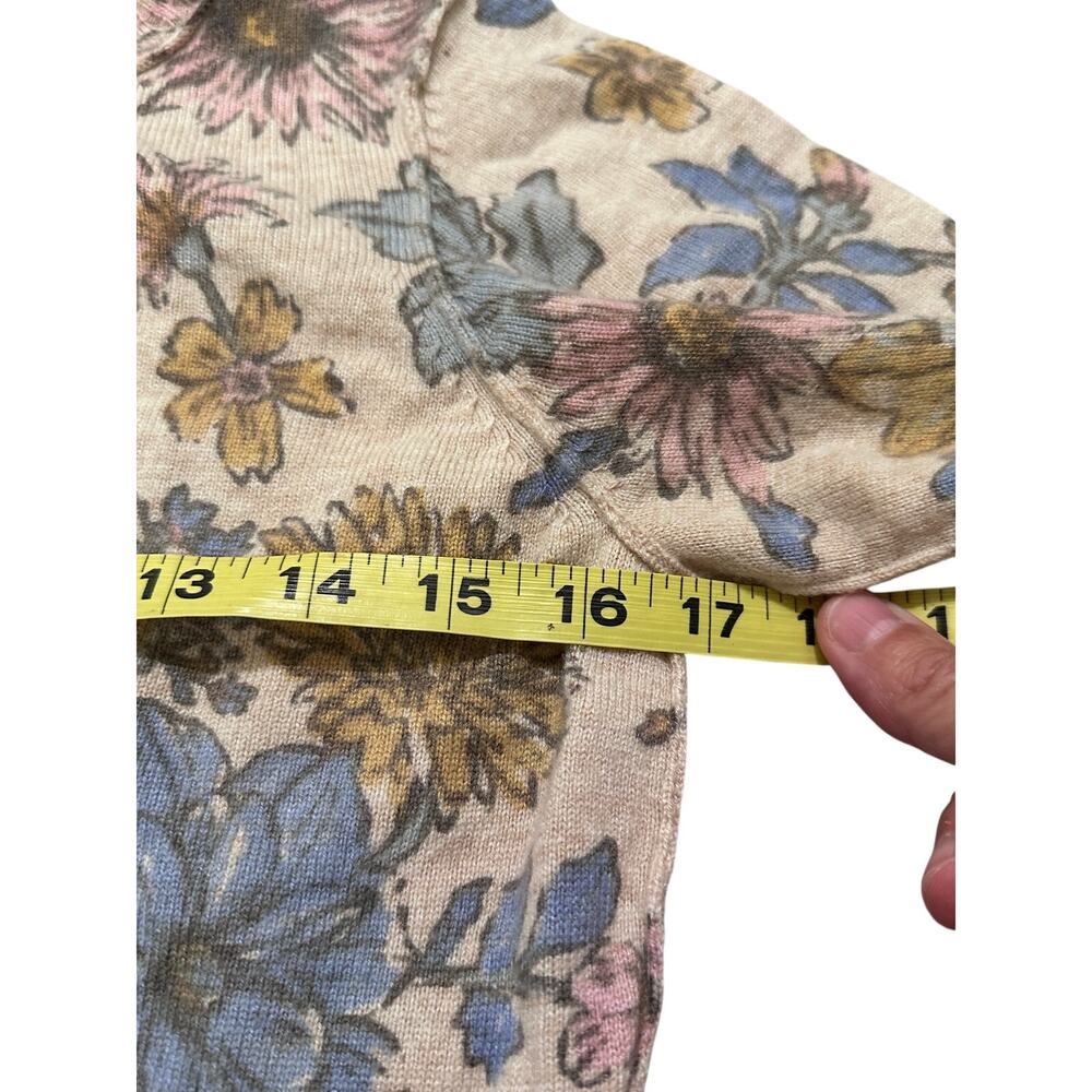 Natural Life Floral Wool Blend Cardigan Sweater Cottagecore Boho Grannycore S - Picture 5 of 7